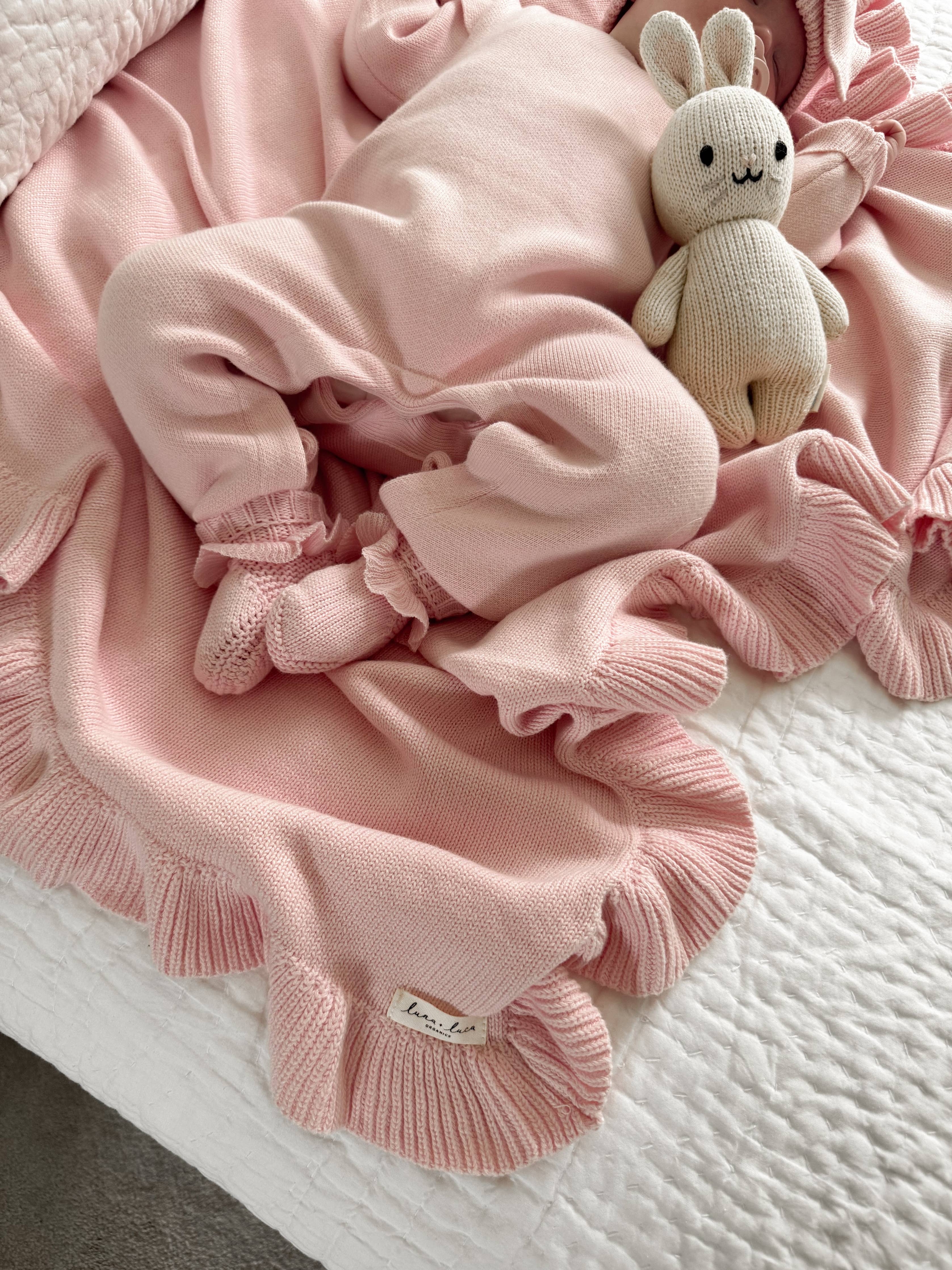 Image of Classic Ruffle Booties - Powder Pink